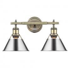  3306-BA2 AB-CH - Orwell 2-Light Vanity Light in Aged Brass with Chrome